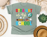 Straight Into High School graphic tee in Bay