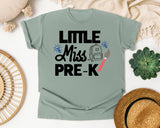 Little Miss Pre-K Paintbrush graphic tee in Bay