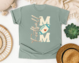 Football Mom Vertical Script graphic tee in Bay