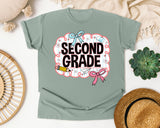 Second Grade Scallop Bow graphic tee in Bay