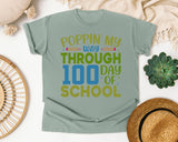 Poppin My Way Through 100 Days Of School Grey graphic tee in Bay