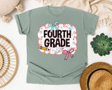 Fourth Grade Scallop Bow graphic tee in Bay