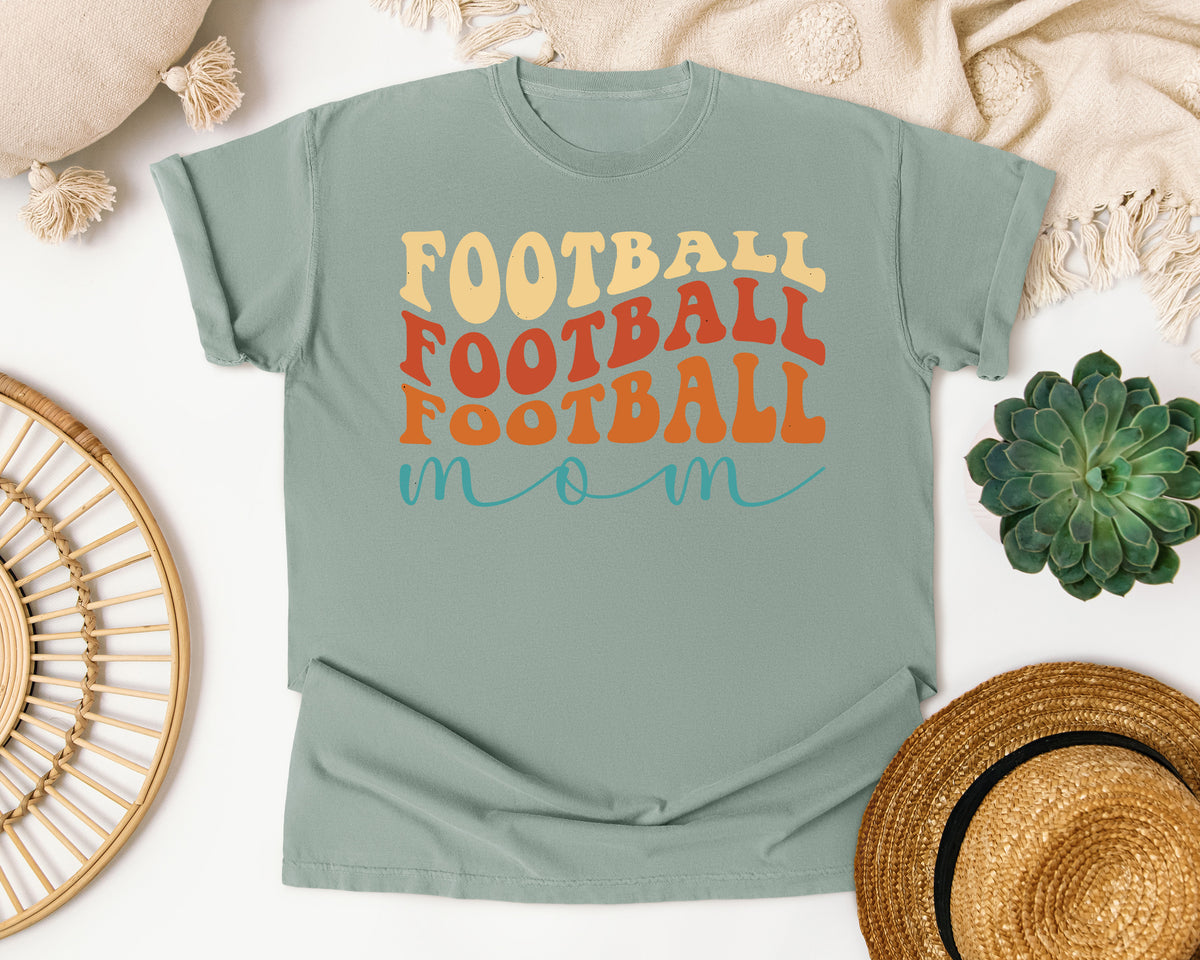 Football Football Football Mom graphic tee in Bay