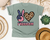 Peace Love Freedom Black graphic tee in Bay