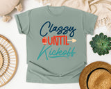 Classy Until Kickoff Navy graphic tee in Bay
