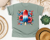 Patriotic Popsicle Floral graphic tee in Bay