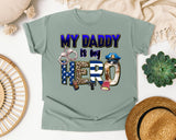 My Daddy Is My Hero Grey 2 graphic tee in Bay