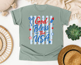 God Bless The USA White graphic tee in Bay