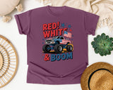 Red White And Boom graphic tee in Berry