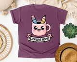 Teach Love Inspire Mug graphic tee in Berry