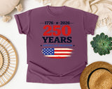 1776 2026 250 Years American Freedom graphic tee in Berry
