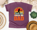My Favorite Football Player Calls Me Dad graphic tee in Berry