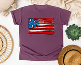 Baseball Bats American Flag graphic tee in Berry