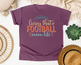 Livin That Football Mom Life Arch graphic tee in Berry