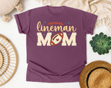 Lineman Mom graphic tee in Berry