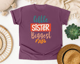 Little Sister Biggest Fan graphic tee in Berry