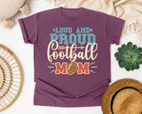 Loud And Proud Football Mom graphic tee in Berry