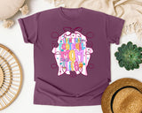 Livin That Football Mom Life Pink graphic tee in Berry