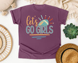 Lets Go Girls Football graphic tee in Berry