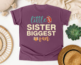 Little Sister Biggest Fan Bold graphic tee in Berry