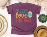 Live Love Football Hearts graphic tee in Berry