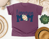 Lineman Mom Navy graphic tee in Berry