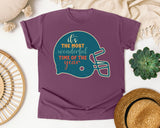 Its The Most Wonderful Time Of The Year Helmet graphic tee in Berry