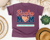 Rugby Mom Like A Normal Mom But Louder And Prouder graphic tee in Berry