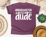 Kindergarten Dude White 2 graphic tee in Berry