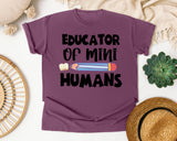 Educator Of Mini Humans graphic tee in Berry