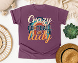 Crazy Football Lady Rainbow graphic tee in Berry
