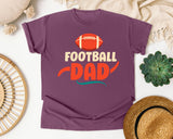 Football Dad Orange Script graphic tee in Berry