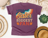 Little Sister Biggest Fan Rainbow graphic tee in Berry