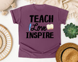 Teach Love Inspire Book graphic tee in Berry