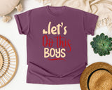 Lets Do This Boys Cream graphic tee in Berry
