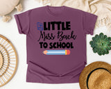 Little Miss Back To School Pencil graphic tee in Berry