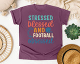 Stressed Blessed And Football Obsessed graphic tee in Berry