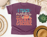 I Teach My Kids To Tackle And Score graphic tee in Berry