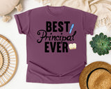 Best Principal Ever graphic tee in Berry