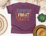 Sunday Night Lights graphic tee in Berry