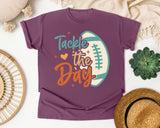 Tackle The Day graphic tee in Berry