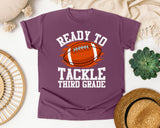 Ready To Tackle Third Grade White graphic tee in Berry