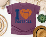 I Love Football Heart graphic tee in Berry