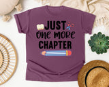 Just One More Chapter graphic tee in Berry