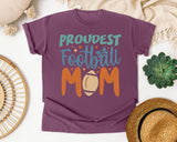Proudest Football Mom graphic tee in Berry