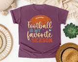 Football Is My Favorite Season Heart graphic tee in Berry