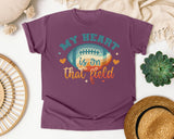 My Heart Is On That Field Retro graphic tee in Berry