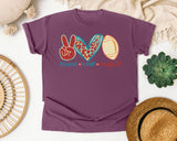 Peace Love Football Leopard graphic tee in Berry