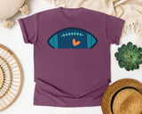 Football Navy Heart graphic tee in Berry