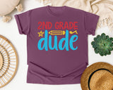 2nd Grade Dude White 2 3 graphic tee in Berry